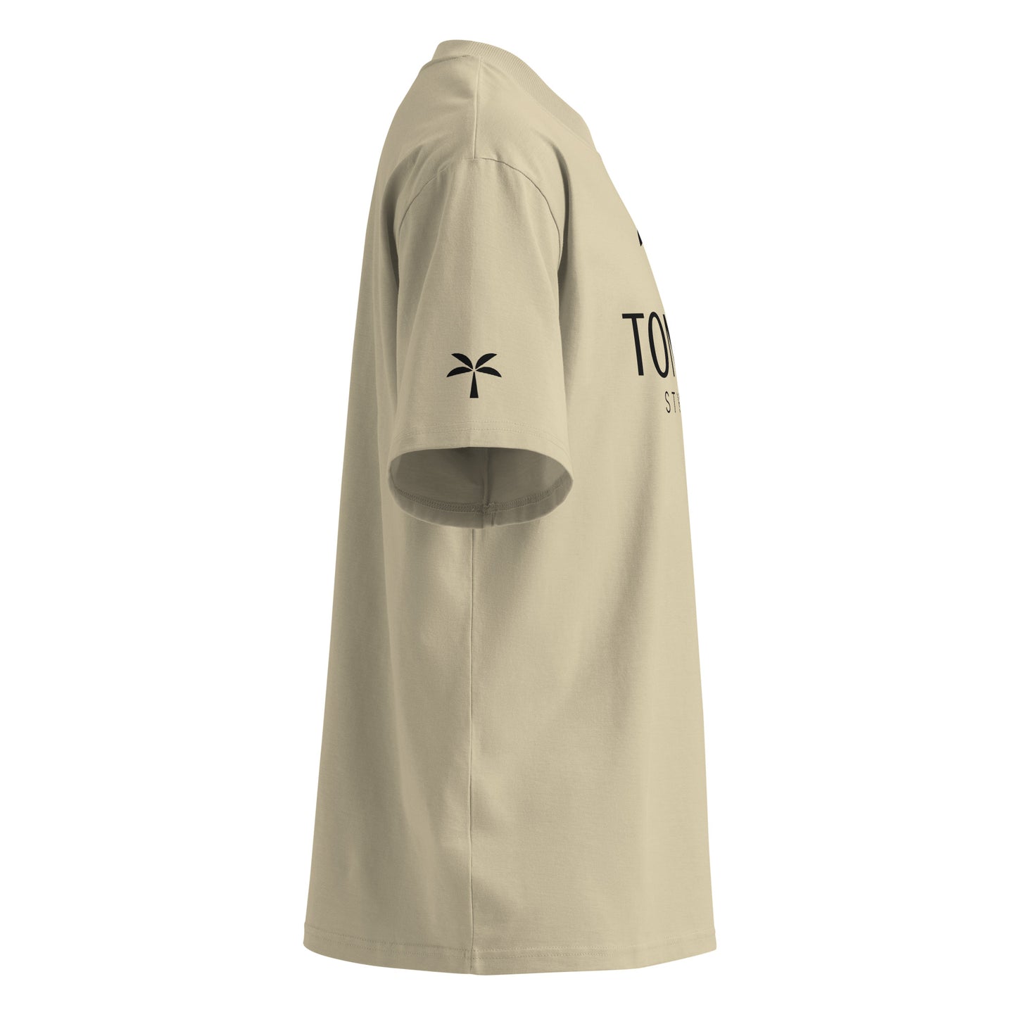 Oversized High Neck T-Shirt - Sand