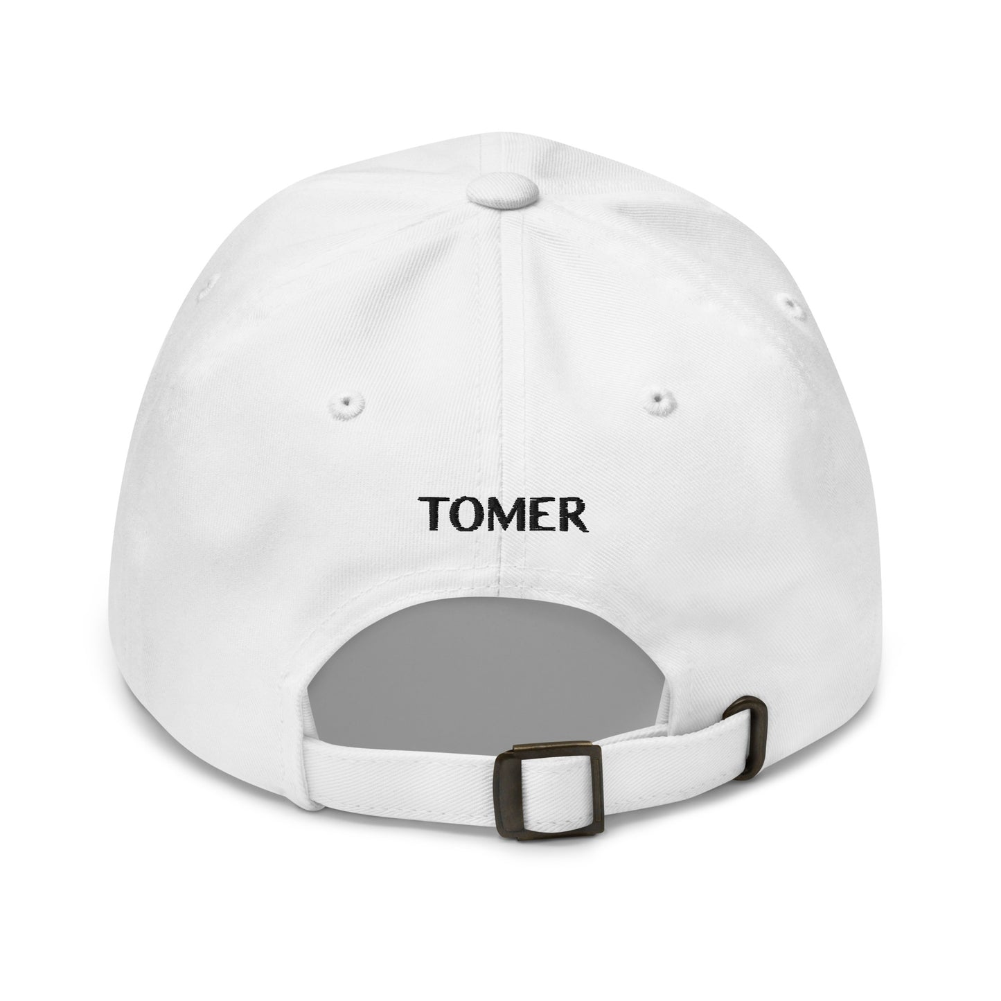Tomerstyles White Dad Hat - Black Logo