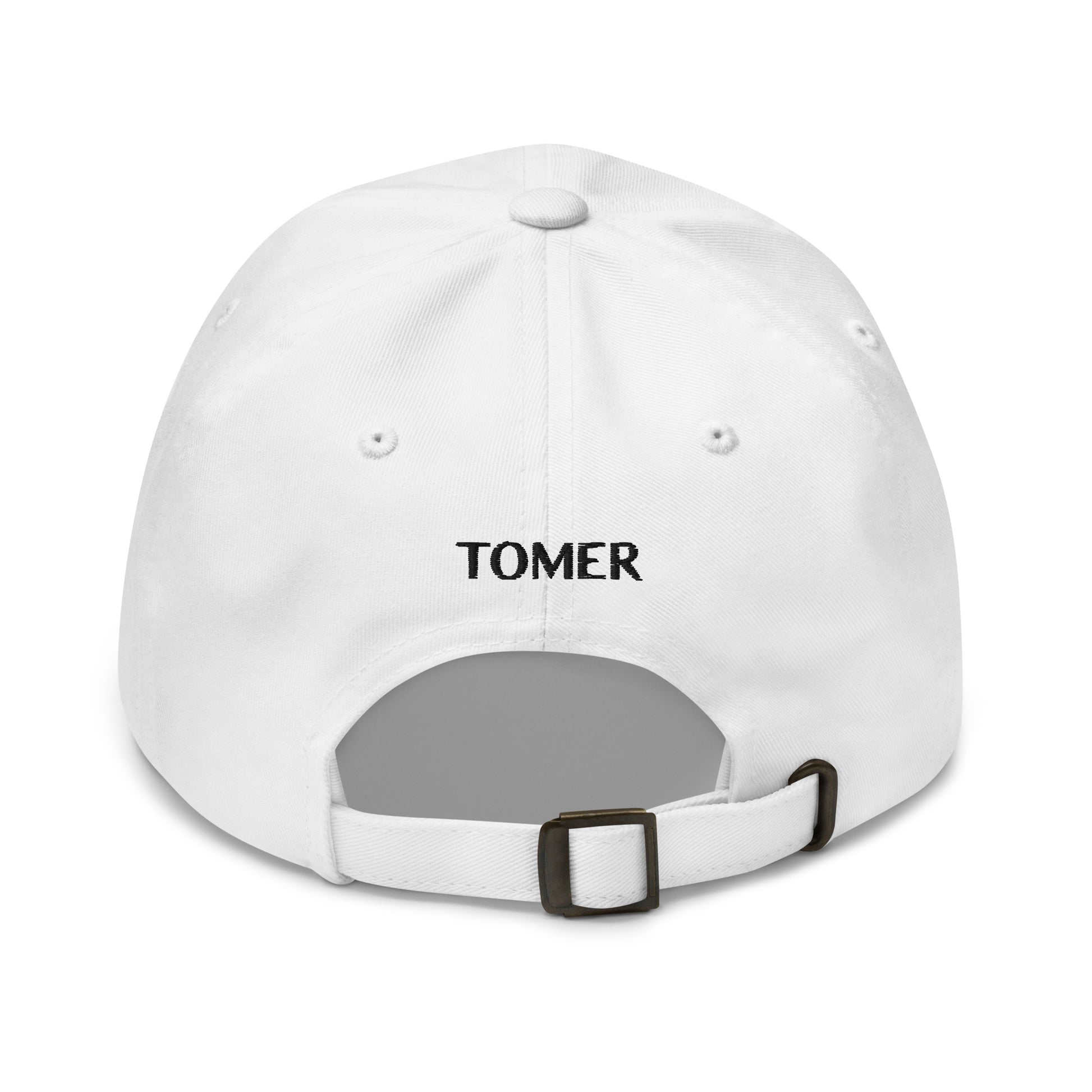 Tomerstyles White Dad Hat - Black Logo