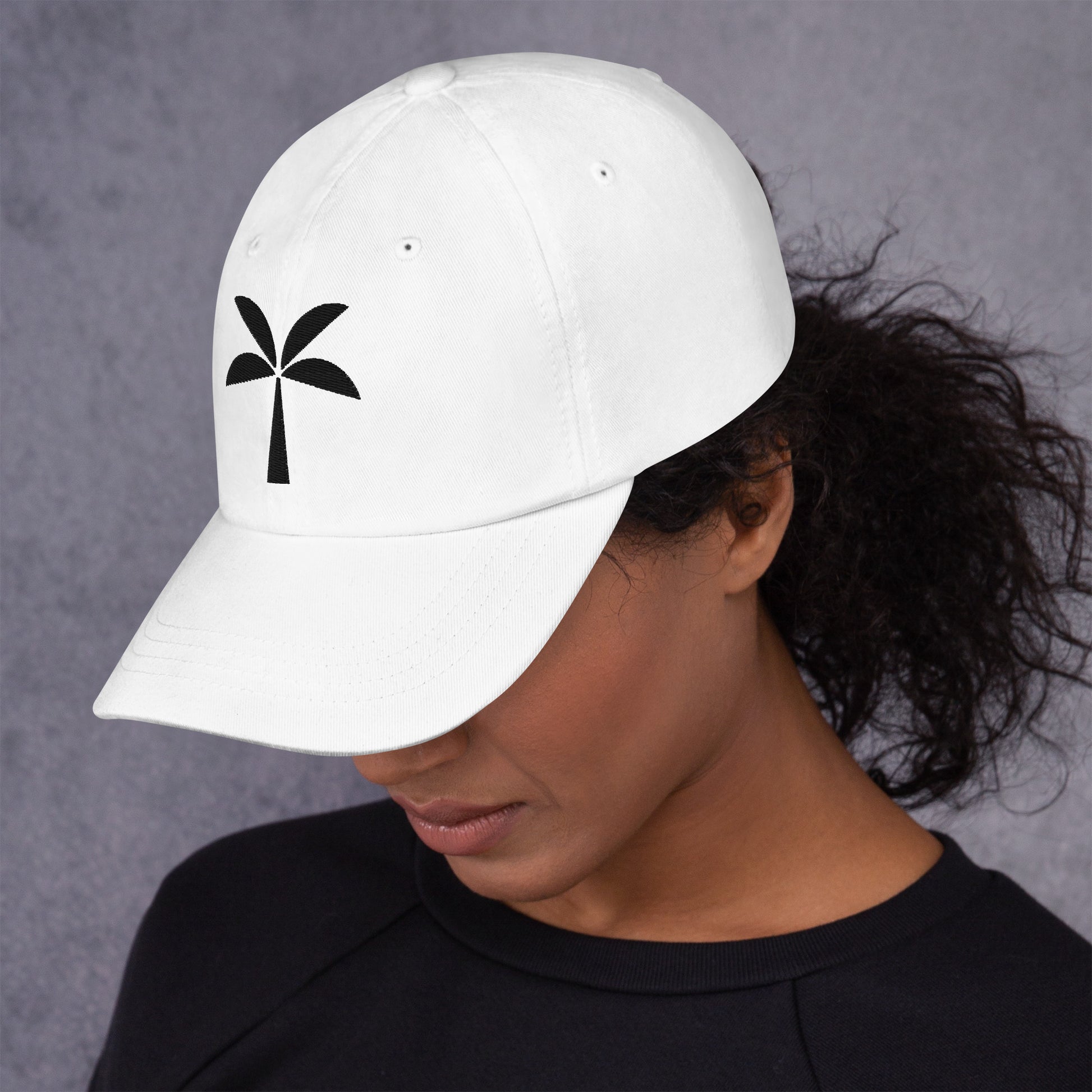 Tomerstyles White Dad Hat - Black Logo