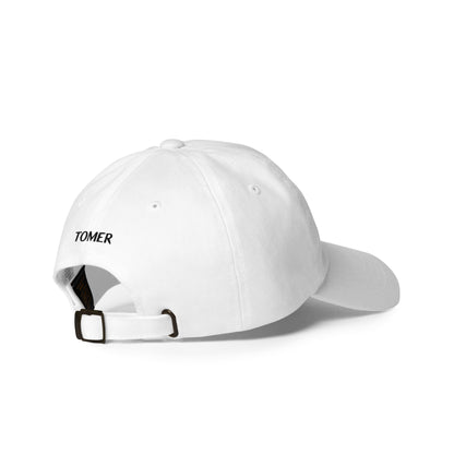 Tomerstyles White Dad Hat - Black Logo