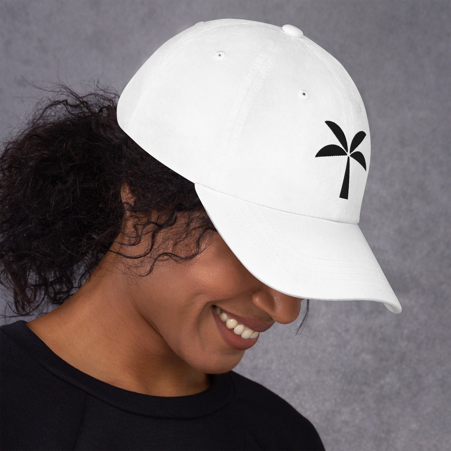 Tomerstyles White Dad Hat - Black Logo
