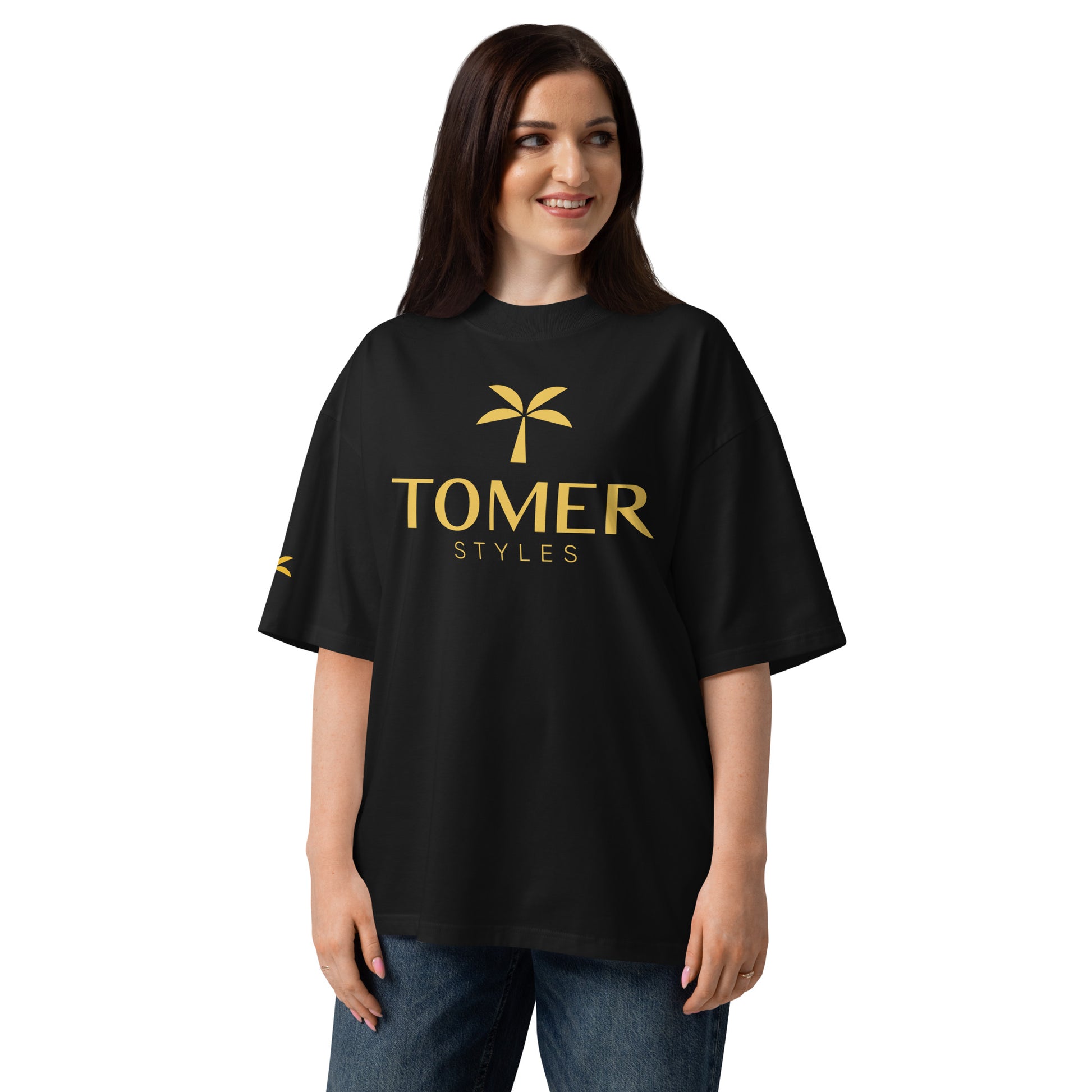 Oversized High Neck T-Shirt - Black