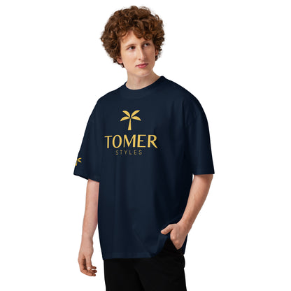 Oversized High Neck T-Shirt - Navy