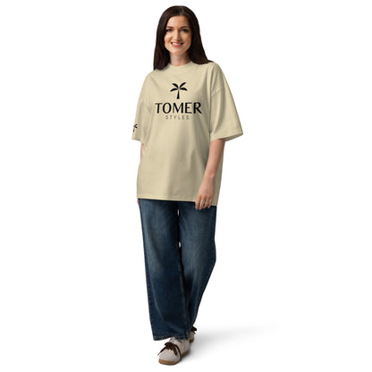Oversized High Neck T-Shirt - Sand