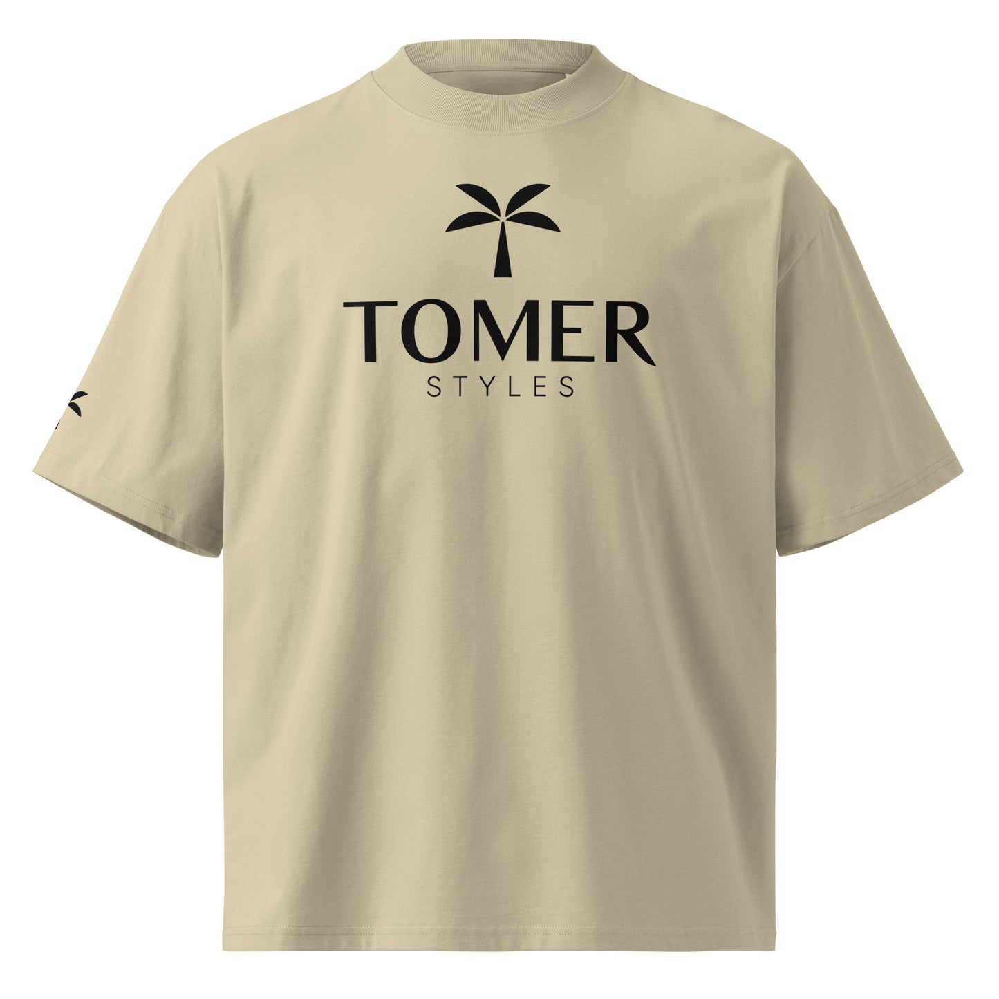 Oversized High Neck T-Shirt - Sand