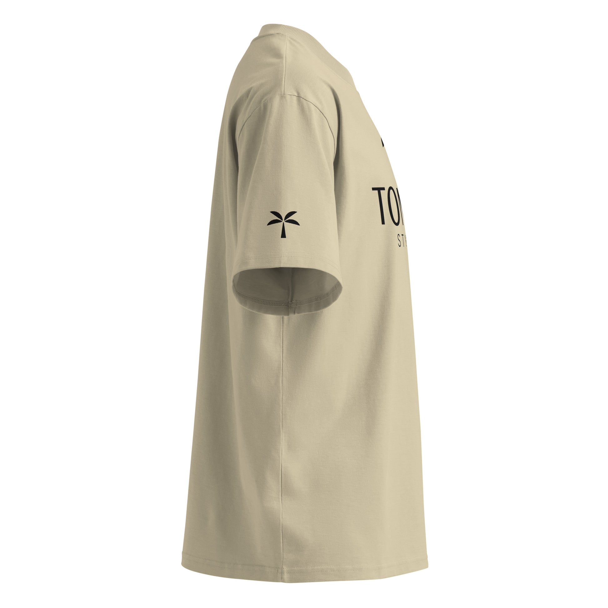 Oversized High Neck T-Shirt - Sand