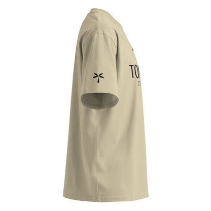 Oversized High Neck T-Shirt - Sand