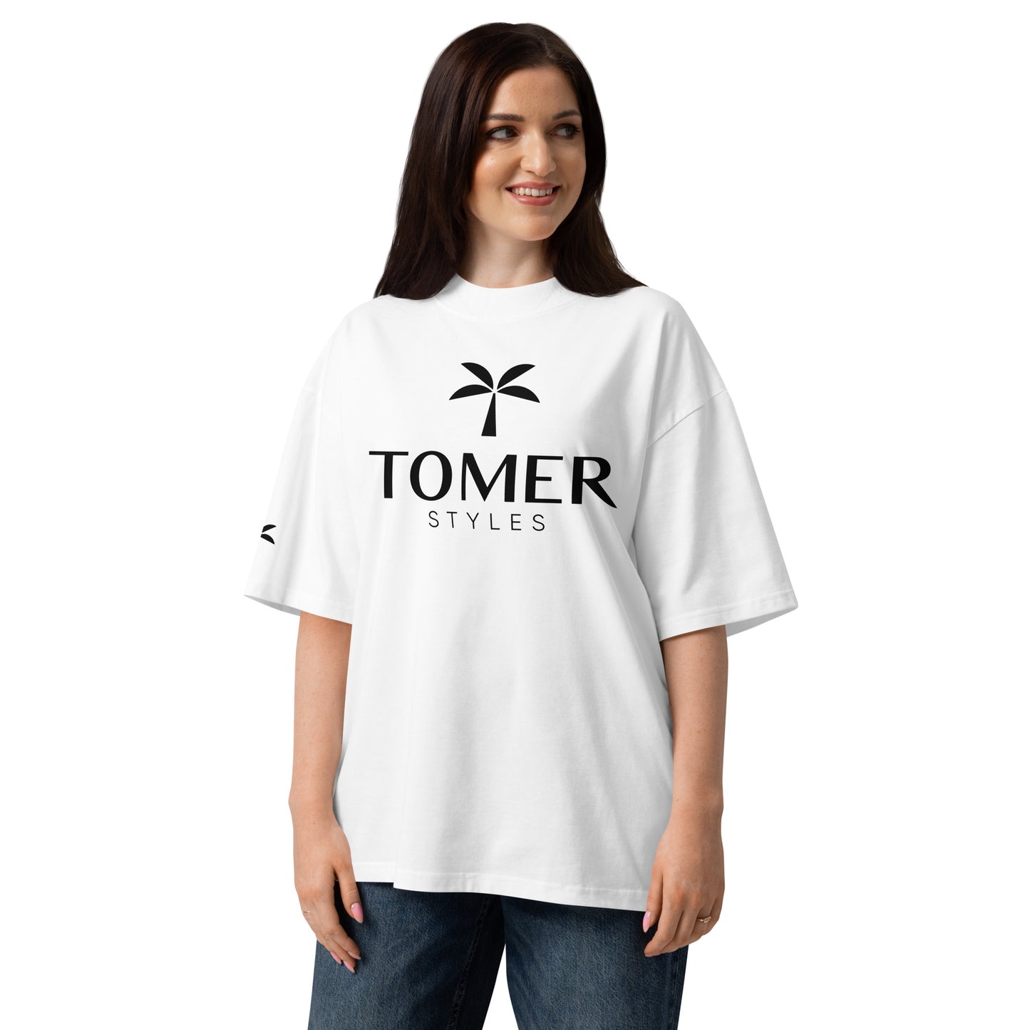 Oversized High Neck T-Shirt - White